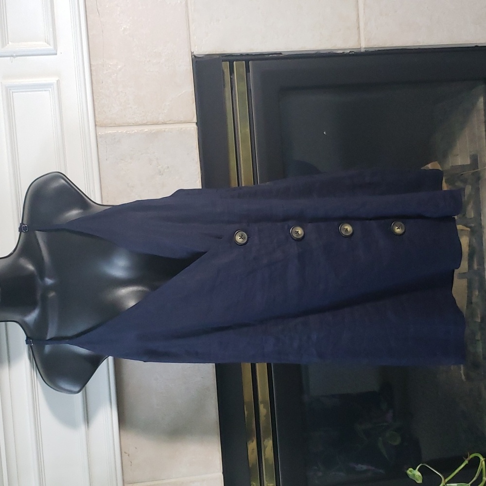 Reformation Navy Linen Mini Dress. Size Large.